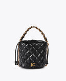 Quilted Drawstring Bag with Leopard LC Logo