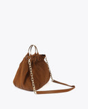 Pleated Faux Leather Effect Bag with 'bags lovers' Tag
