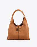 Shopper Bag Faux Leather Braided Handle Leopard LC Logo