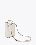 Mini shopper with round metal handle in faux leather and oval LC logo