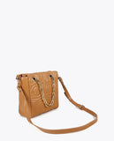 Quilted Logo Mini Shopper in Faux Leather with Chain Handle