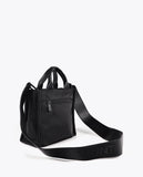 Nylon Crossbody Bag with Faux Leather Effect