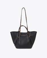 Mini shopper bag with animal print leather effect details