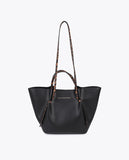 Mini shopper bag with animal print leather effect details