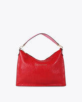 Two-Tone Crinkled Leather Effect Crossbody Bag