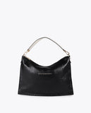 Two-Tone Crinkled Leather Effect Crossbody Bag