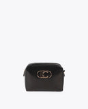 Oval LC Logo Snake Effect Crossbody Bag
