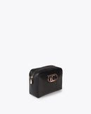 Oval LC Logo Snake Effect Crossbody Bag