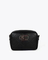 Monogram Diamond Oval Logo Faux Leather Crossbody