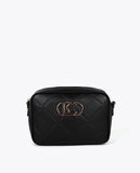 Monogram Diamond Oval Logo Faux Leather Crossbody