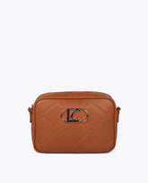 Monogram Diamond Oval Logo Faux Leather Crossbody