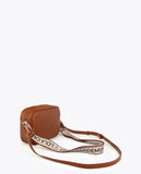 Monogram Diamond Oval Logo Faux Leather Crossbody