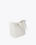 Faux Leather Monogram Shopper with Oval Logo Charm