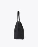 Faux Leather Monogram Shopper with Oval Logo Charm