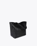 Faux Leather Monogram Shopper with Oval Logo Charm