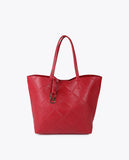 Faux Leather Monogram Shopper with Oval Logo Charm