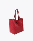 Faux Leather Monogram Shopper with Oval Logo Charm