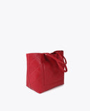 Faux Leather Monogram Shopper with Oval Logo Charm