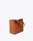 Faux Leather Monogram Shopper with Oval Logo Charm