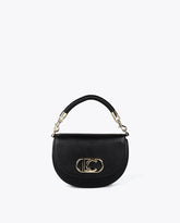 Half-Moon Flap Crossbody with Braided Handle and Metallic Details