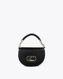 Half-Moon Flap Crossbody with Braided Handle and Metallic Details