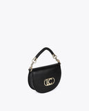 Half-Moon Flap Crossbody with Braided Handle and Metallic Details