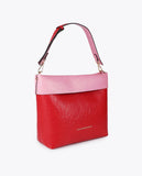 Wrinkled Effect Bicolor Hobo Bag
