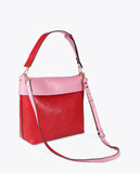 Wrinkled Effect Bicolor Hobo Bag