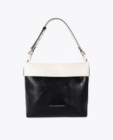 Wrinkled Effect Bicolor Hobo Bag