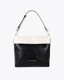 Wrinkled Effect Bicolor Hobo Bag