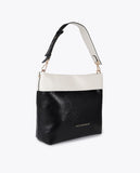 Wrinkled Effect Bicolor Hobo Bag