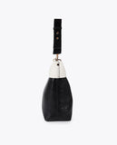 Wrinkled Effect Bicolor Hobo Bag