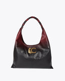 Faux Leather Effect Shopper Bag with Braided Handle and Leopard LC Logo