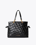Quilted Shopper with Chain and Faux Leather Handles