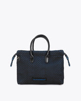 Blue Interior Mesh Fabric Shoulder Bag