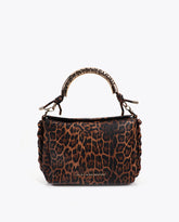 Metallic Handle Shoulder Bag Custom Animal Print