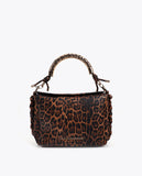Metallic Handle Shoulder Bag Custom Animal Print