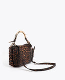 Metallic Handle Shoulder Bag Custom Animal Print