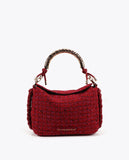 Metallic Handle Customized Tweed Shoulder Bag