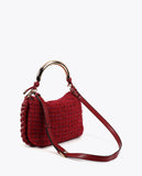Metallic Handle Customized Tweed Shoulder Bag