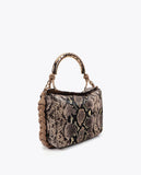 Bag with Metallic Personalized Handle Python Effect