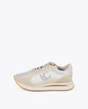 Sneakers with Multi-Texture Sole and Leather Details