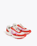 Running Sole Sneaker with Mixed Fabrics and Leather