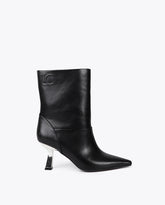 Pointed Toe Metallic Heel Ankle Boot