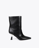 Pointed Toe Metallic Heel Ankle Boot