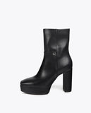 Platform Ankle Boot in Suede Effect