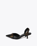 Backless Heel Shoe with Metallic Details