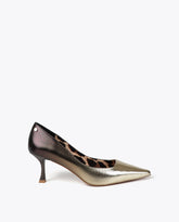 Metallic Gradient Effect Heel Shoe with Patterned Lining