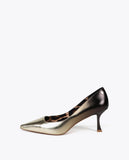 Metallic Gradient Effect Heel Shoe with Patterned Lining