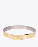Reversible Belt with Metallic Oval Buckle